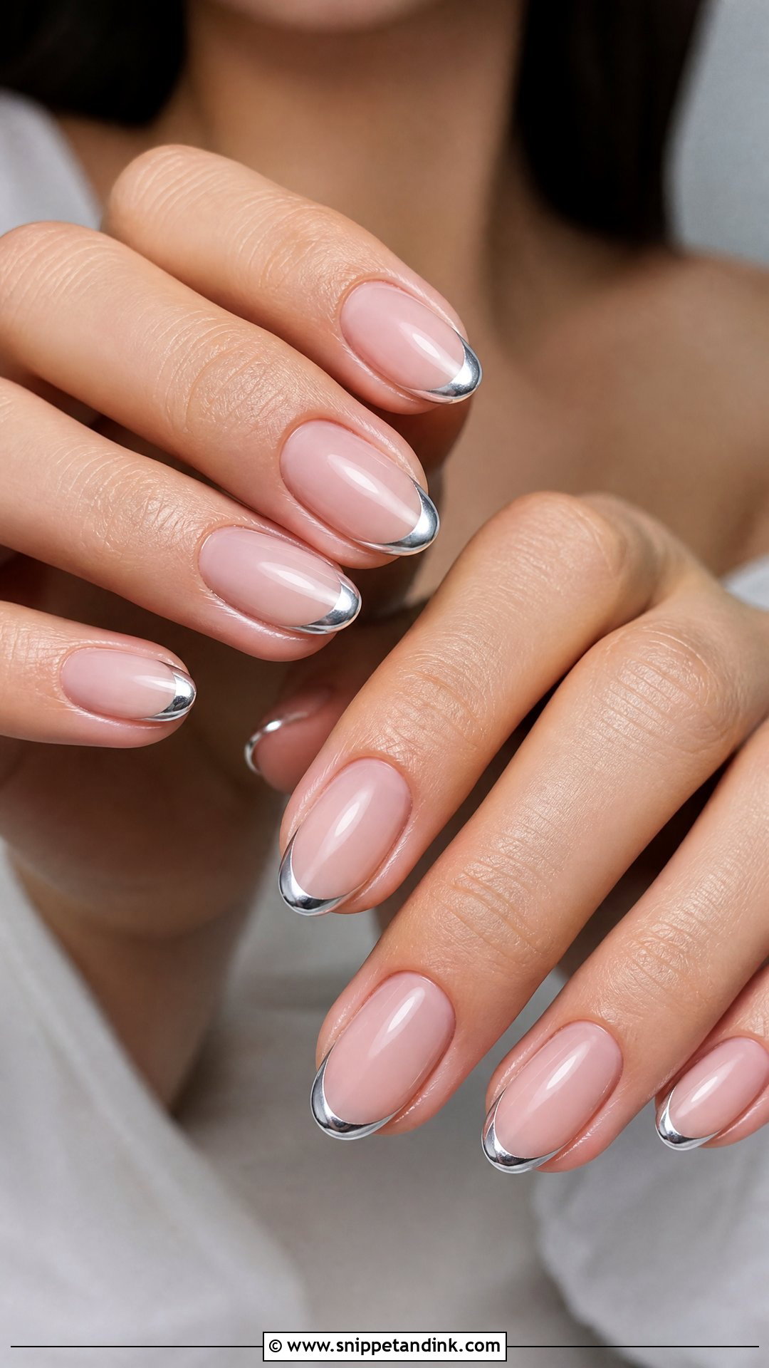 Silver French Tip Wedding Nails - Snippet and Ink - 25 French Tip Wedding Nails for Bride