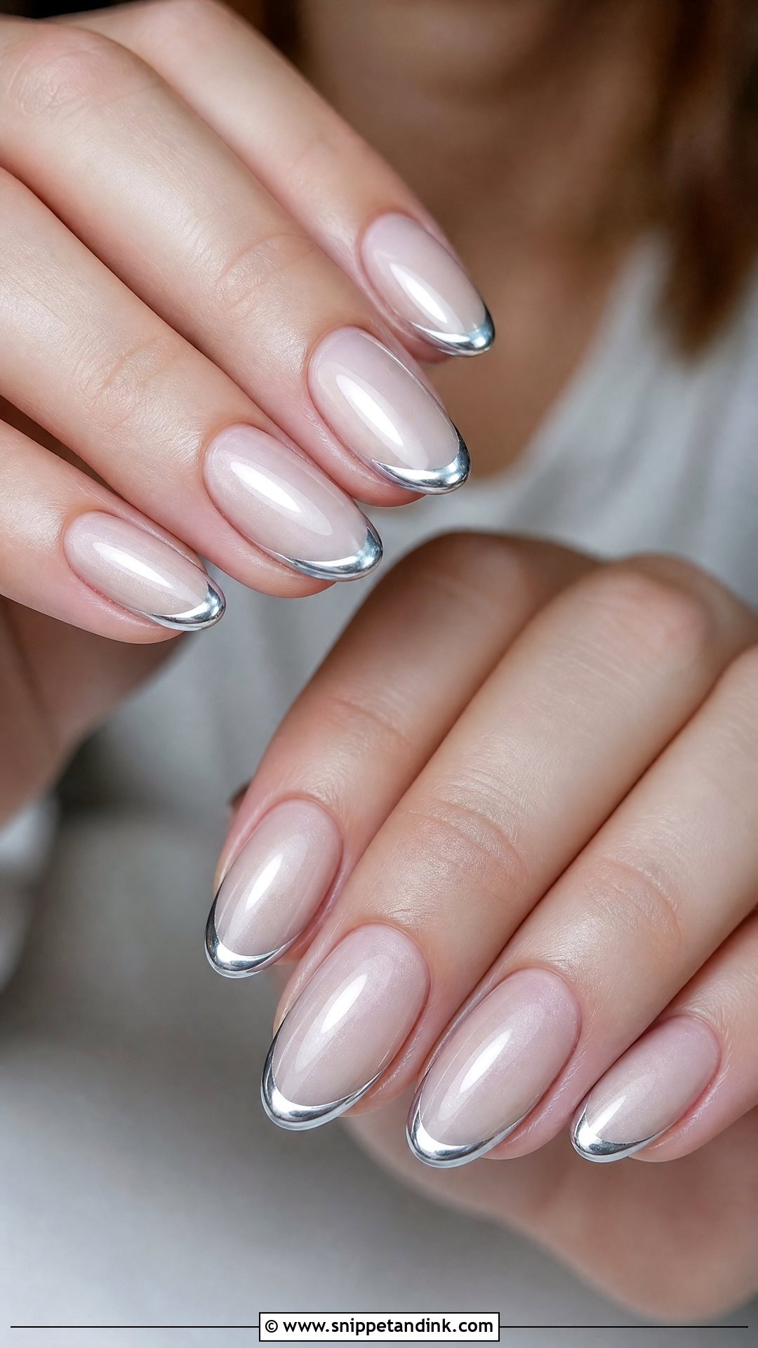 Silver French Tip Wedding Nails - Snippet and Ink - 25 French Tip Wedding Nails