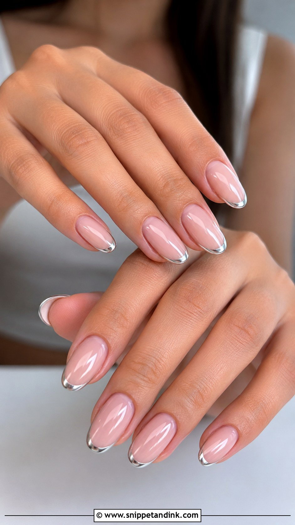 Silver French Tip Wedding Nails - Snippet and Ink - 20 Silver Wedding Nails