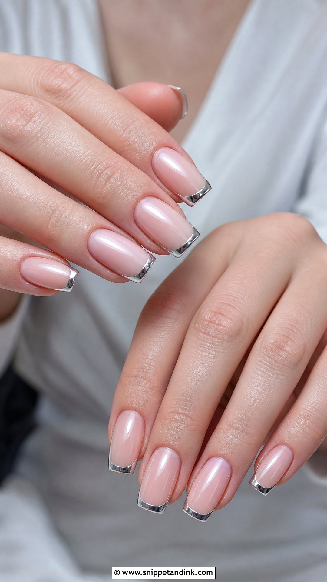 Silver French Wedding Nails - Snippet and Ink - 25 Elegant Wedding Nails