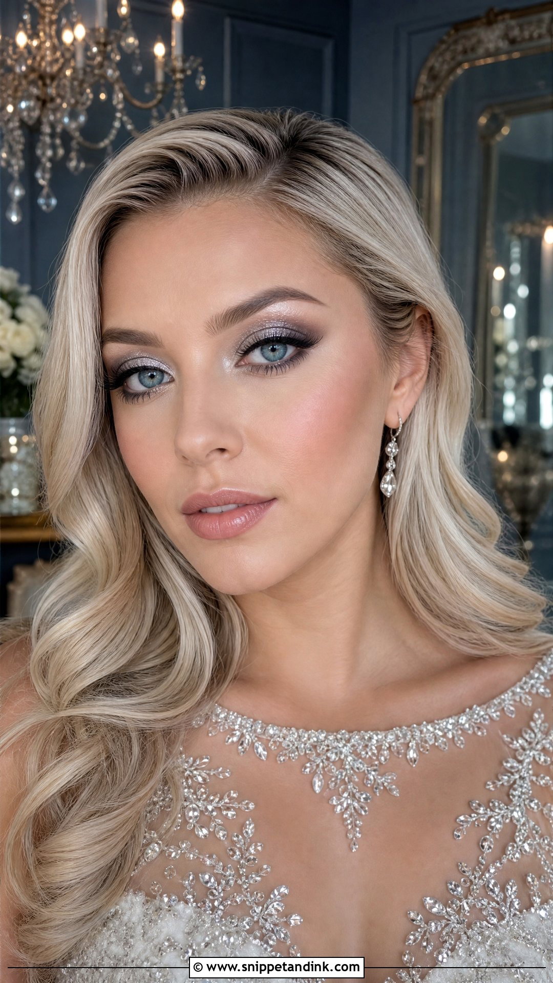 Silver Glam Wedding Makeup - Snippet and Ink - 30 Glam Wedding Makeup Ideas