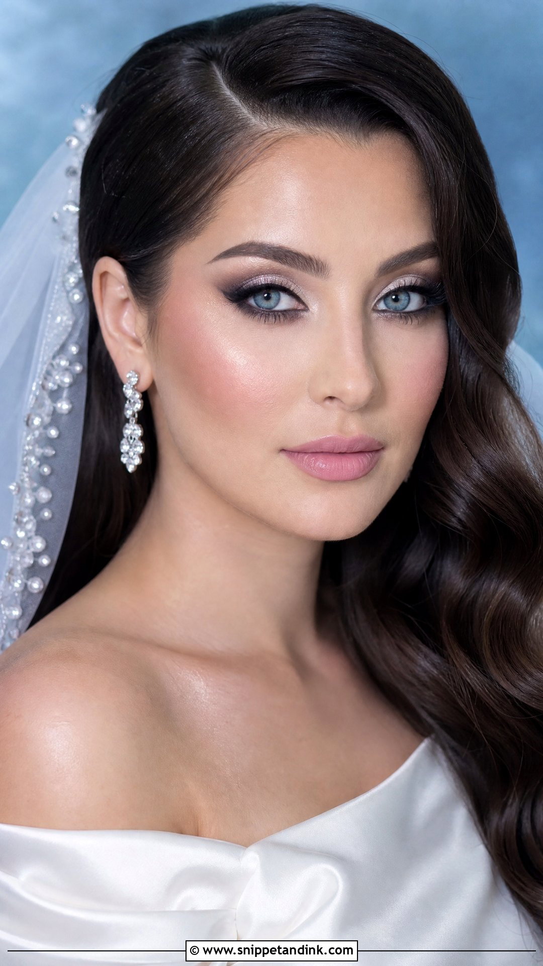 Silver Glam Wedding Makeup For Blue Eyes - Snippet and Ink - 25 Full Glam Wedding Makeup for Blue Eyes