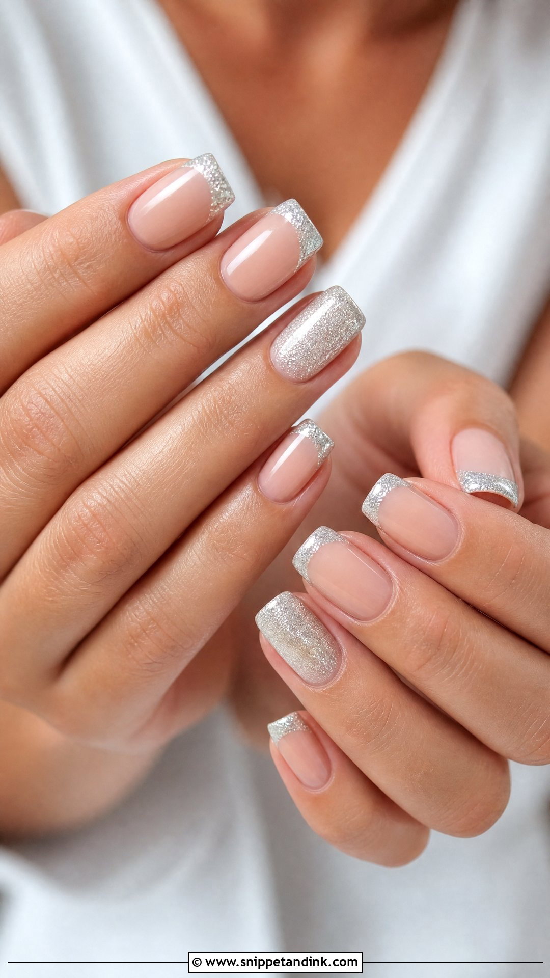 Silver Glitter Acrylic Wedding Nails - Snippet and Ink - 25 Acrylic Wedding Nails for Bride