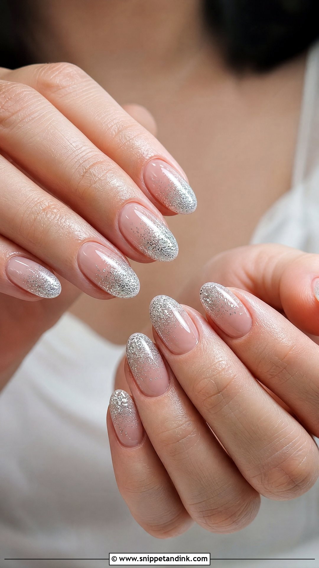 Silver Glitter Bridal Nails - Snippet and Ink - 25 Bridal Nails 2025