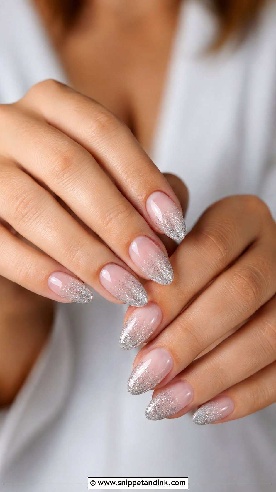 Silver Glitter Bride Nails - Snippet and Ink - 20 Wedding Bride Nails Ideas