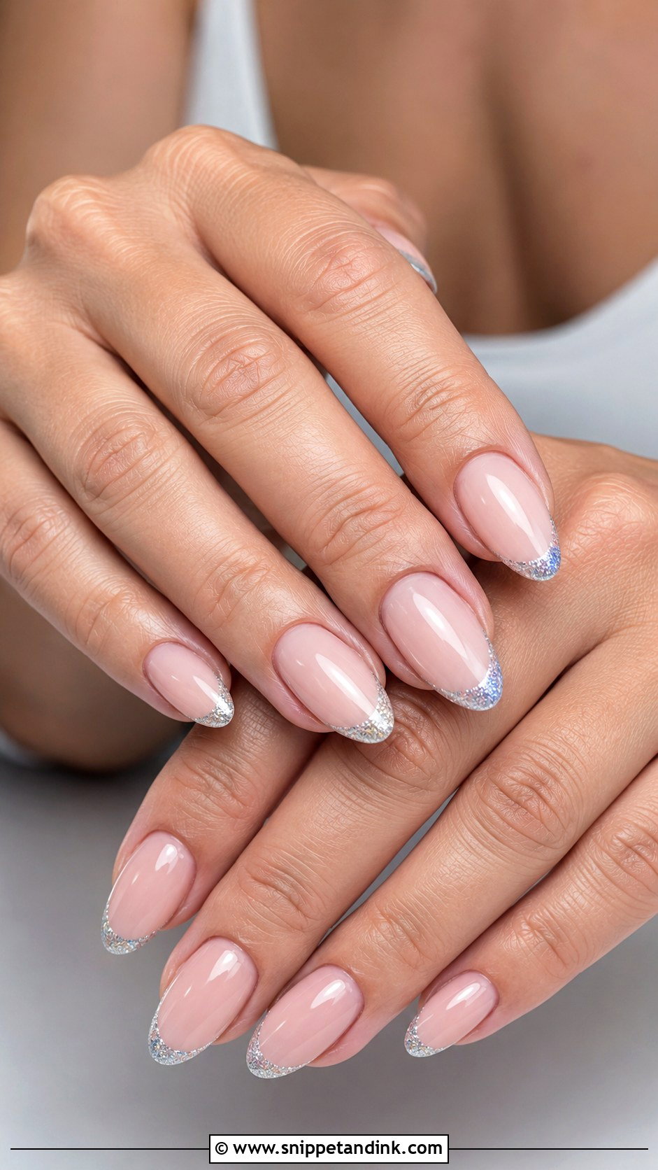 Silver Glitter French Nails - Snippet and Ink - 20 Cute Nails for a Wedding