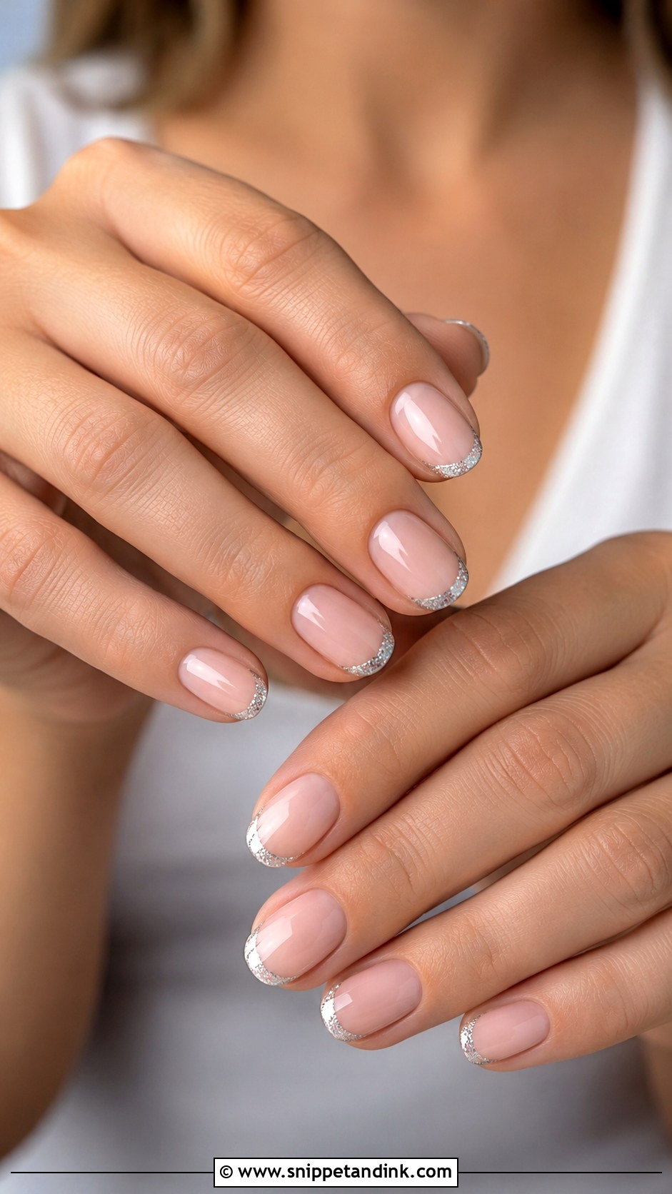 Silver Glitter French Wedding Nails - Snippet and Ink - 20 Wedding Nails for Mother of the Bride
