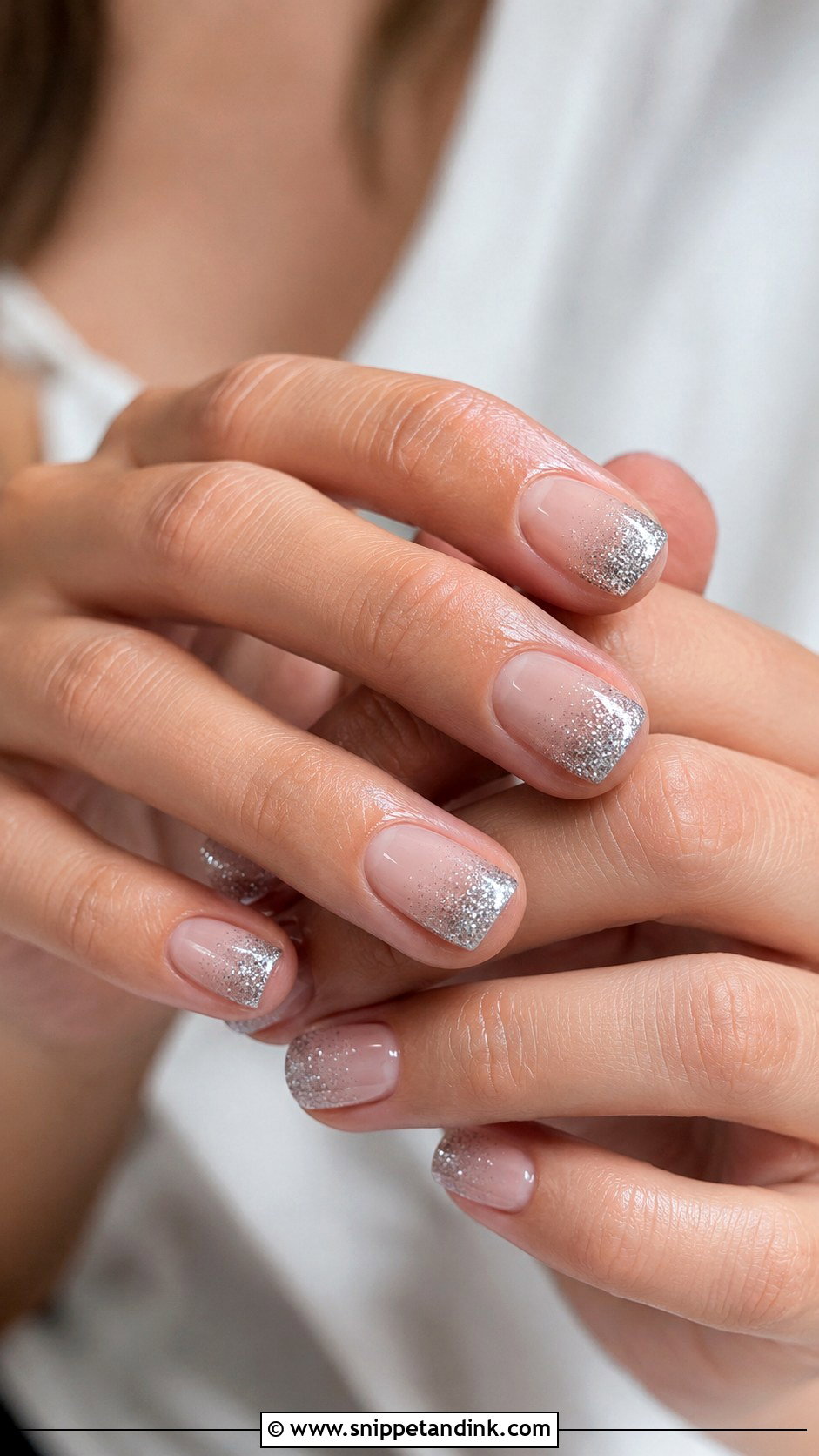 Silver Glitter Ombre Nails - Snippet and Ink - 30 Classy Wedding Guest Nails Ideas