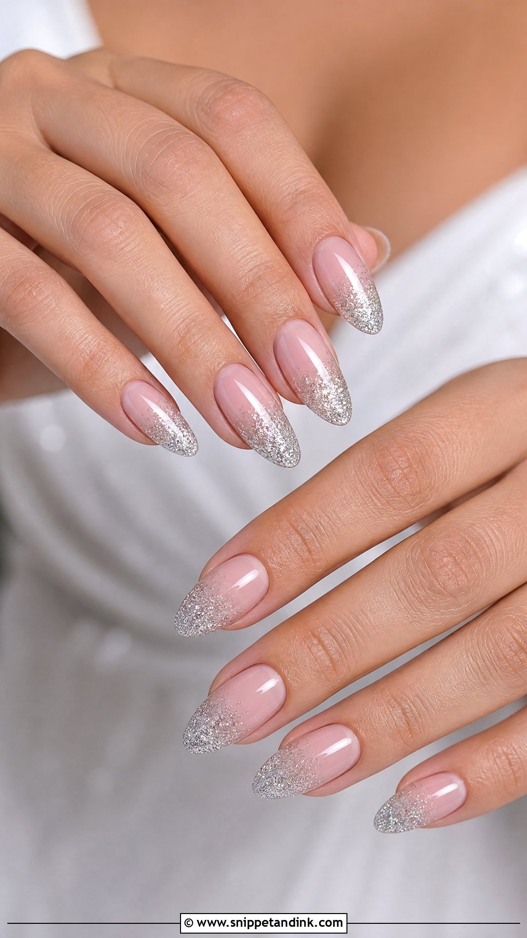 Silver Glitter Ombre Wedding Nails - Snippet and Ink - 35 Nail Art Wedding Ideas