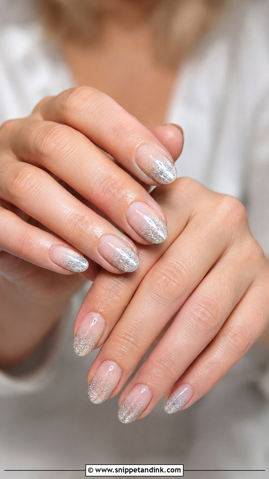 Silver Glitter Ombre Winter Wedding Nails - Snippet and Ink - 20 Winter Wedding Nails for Bride