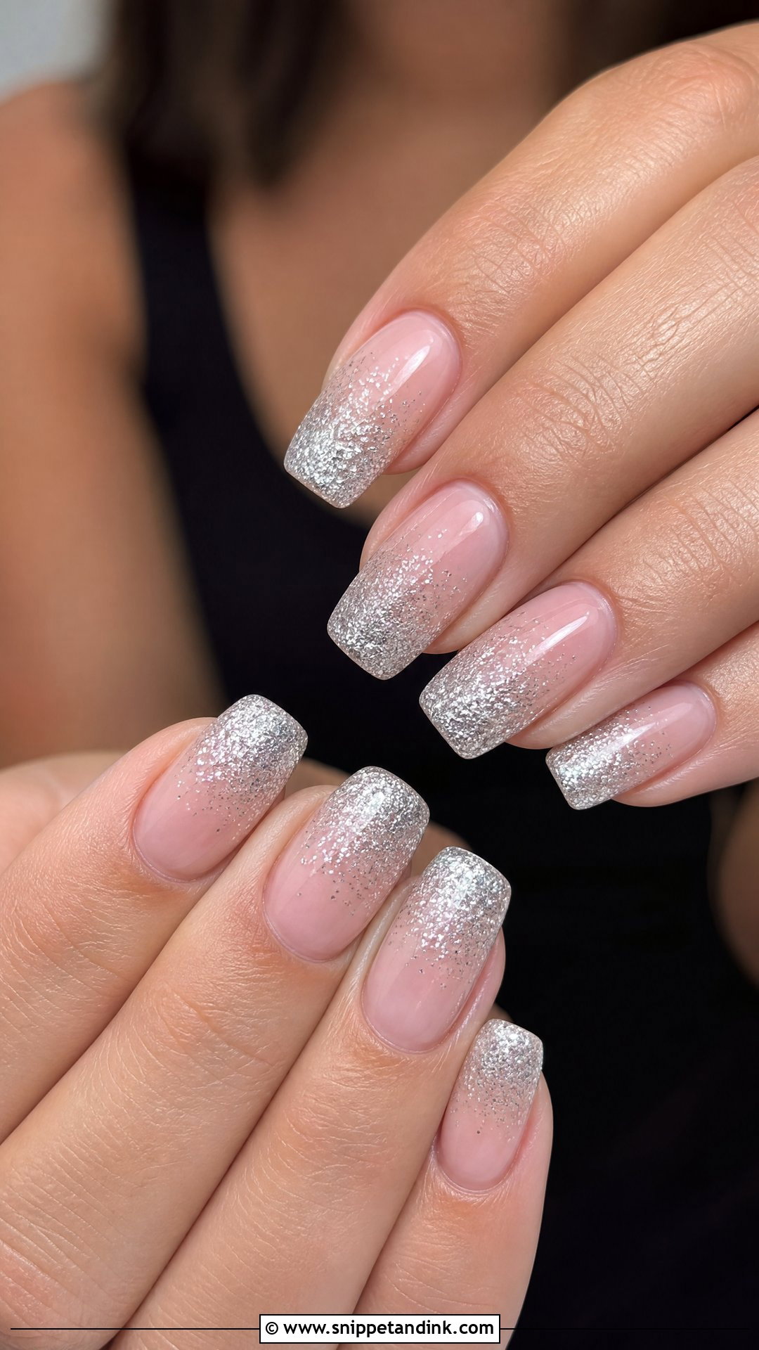 Silver Glitter Proposal Nails - Snippet and Ink - 25 Nails for Proposal