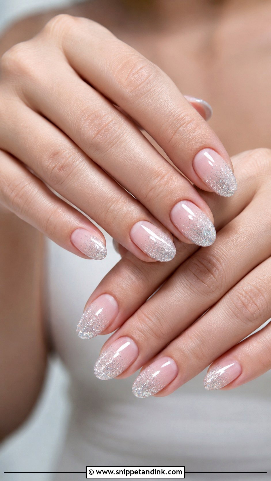 Silver Glitter Wedding Nails - Snippet and Ink - 30 Elegant Nail Art Wedding Ideas