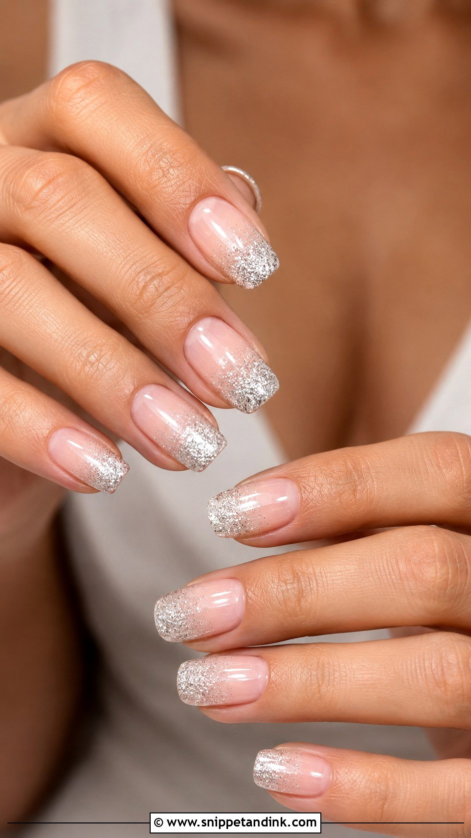 Silver Glitter Wedding Nails - Snippet and Ink - 30 Wedding Nails Ideas