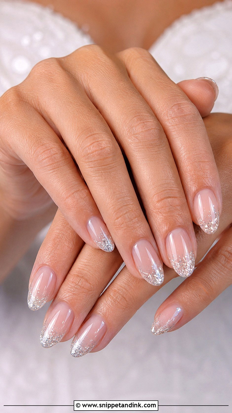 Silver Glitter Wedding Nails - Snippet and Ink - 20 Sparkle Wedding Nails