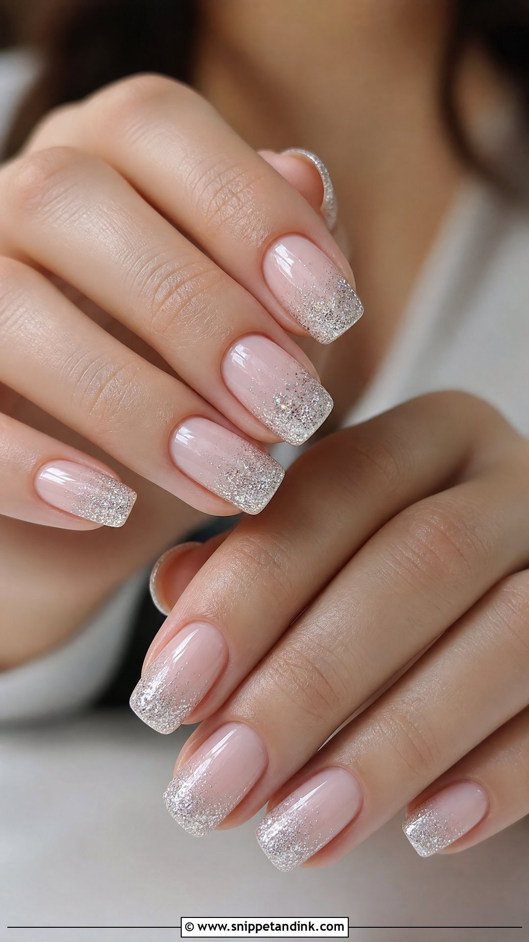 Silver Glitter Wedding Nails - Snippet and Ink - 25 Wedding Nails 2025