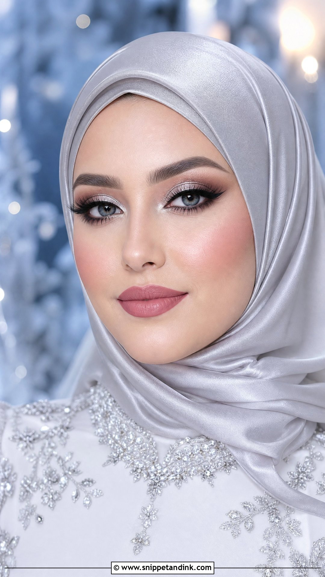Silver Hijab Bridal Makeup - Snippet and Ink - 25 Wedding Makeup Hijab Ideas