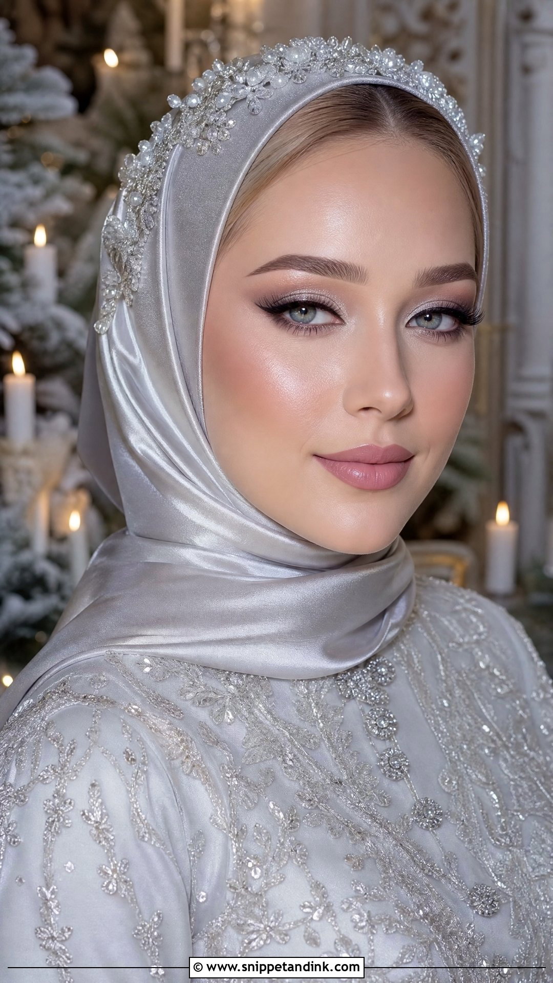 Silver Hijabi Bridal Makeup - Snippet and Ink - 20 Hijabi Bridal Makeup Ideas