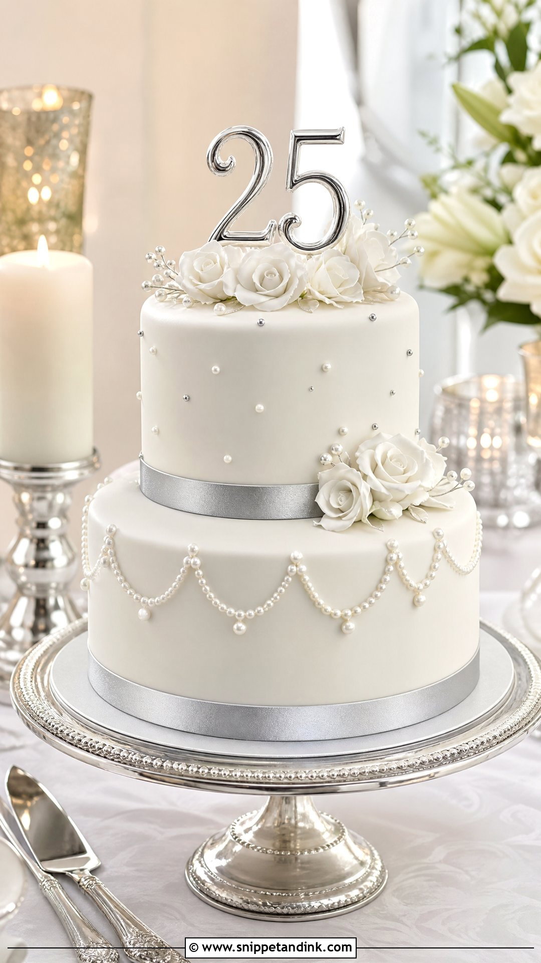 Silver Jubilee Anniversary Cake - Snippet and Ink - 25 25th Wedding Anniversary Cakes