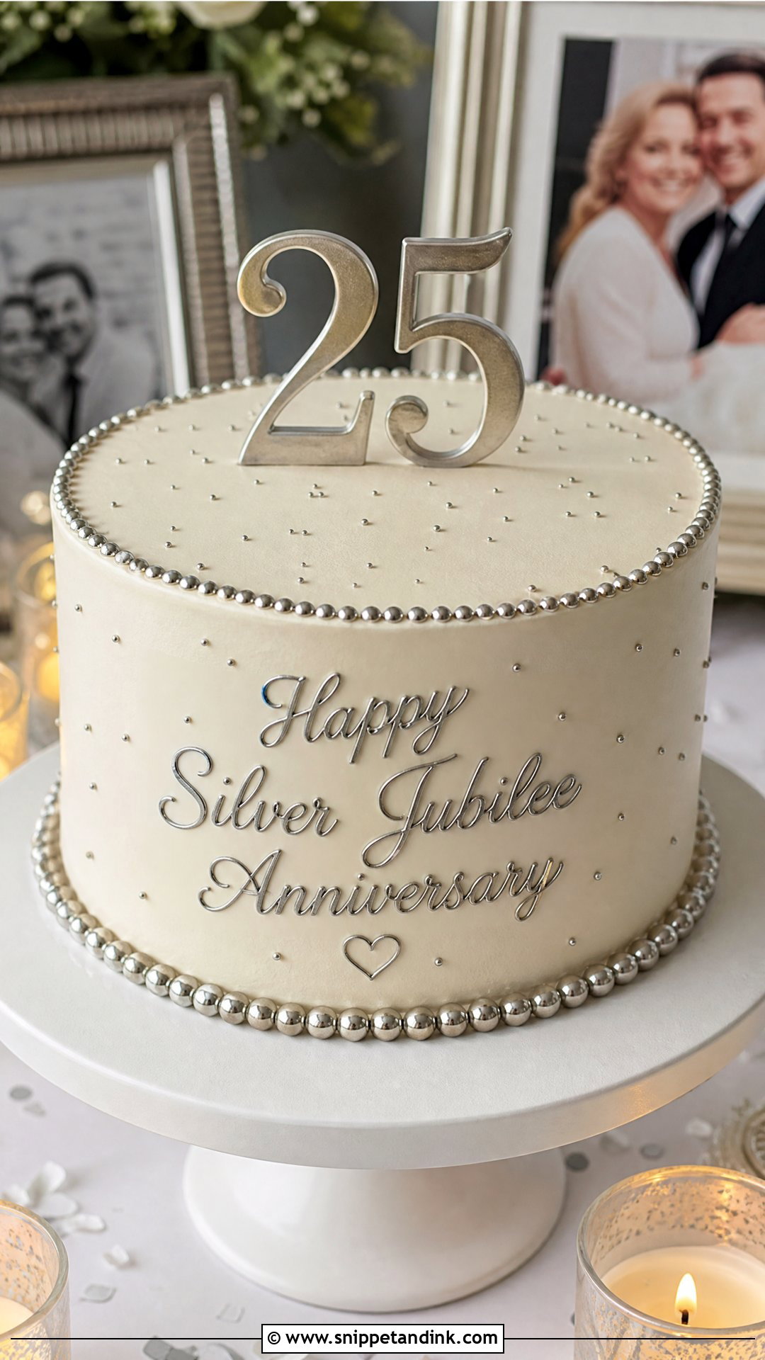 Silver Jubilee Cake - Snippet and Ink - 25 Silver Wedding Anniversary Cake Ideas