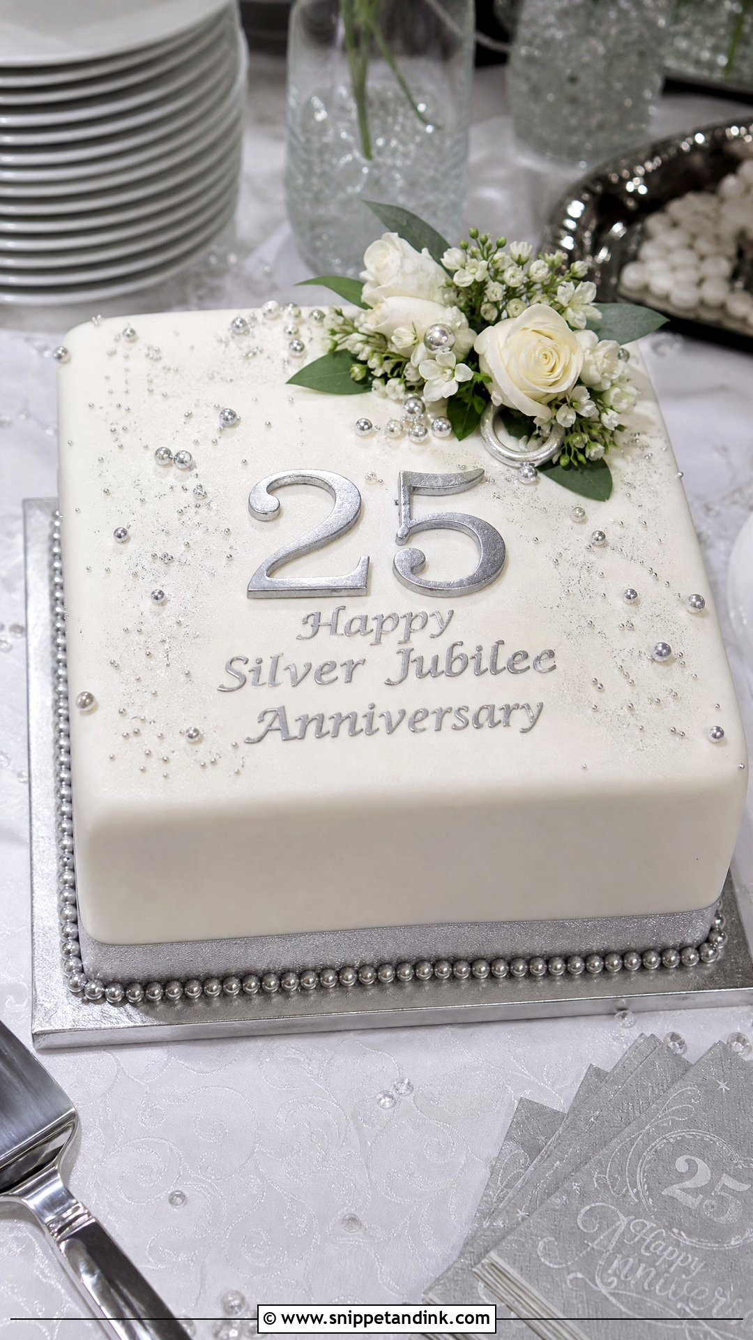 Silver Jubilee Cake - Snippet and Ink - 30 25th Anniversary Cake Ideas