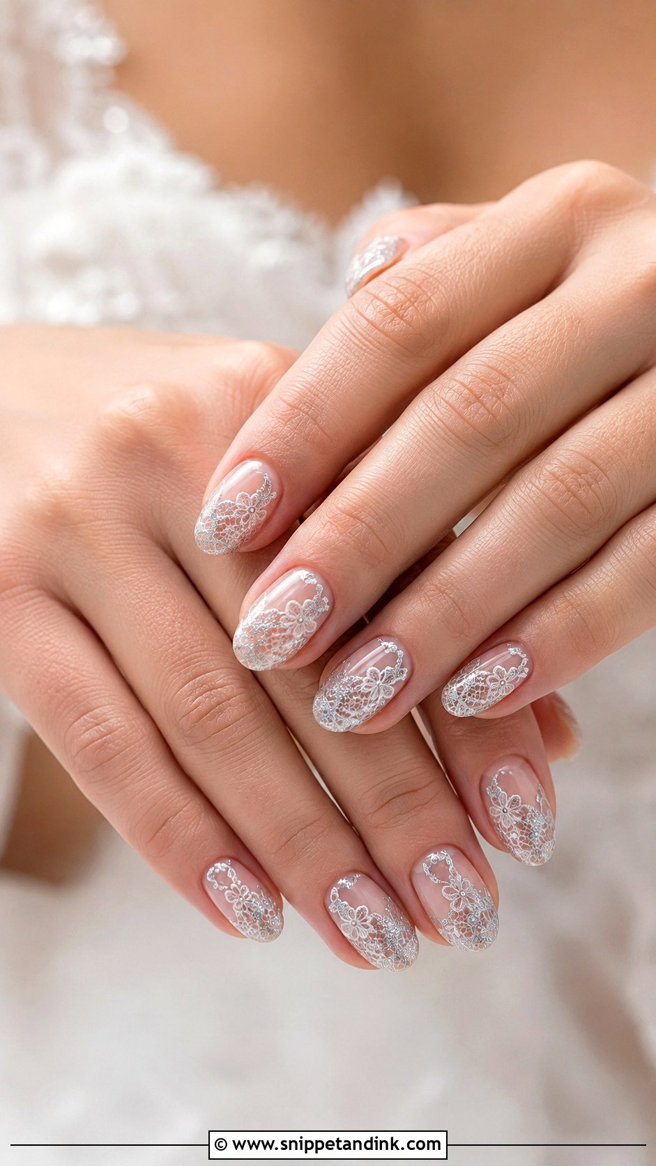 Silver Lace Wedding Nails - Snippet and Ink - 20 Silver Wedding Nails