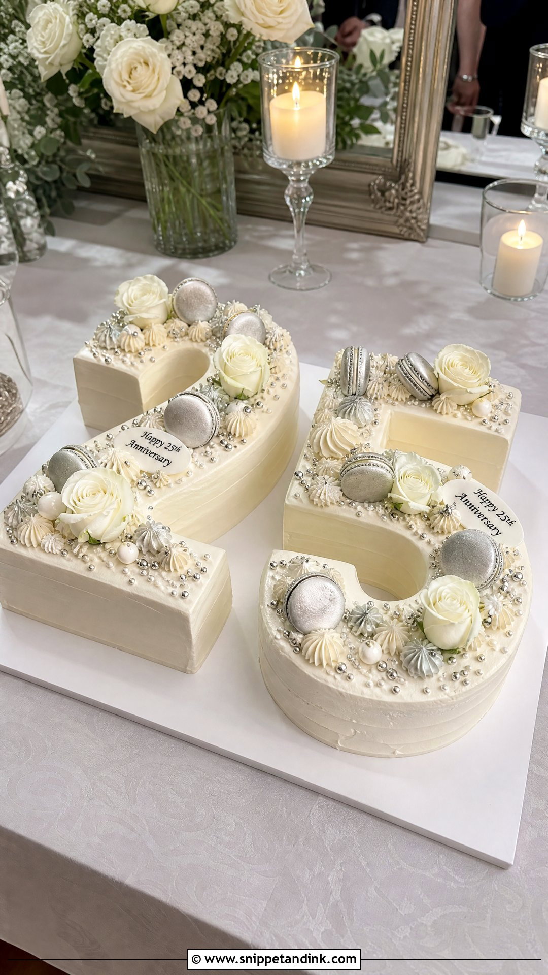 Silver Number 25 Cake - Snippet and Ink - 25 Silver Wedding Anniversary Cake Ideas
