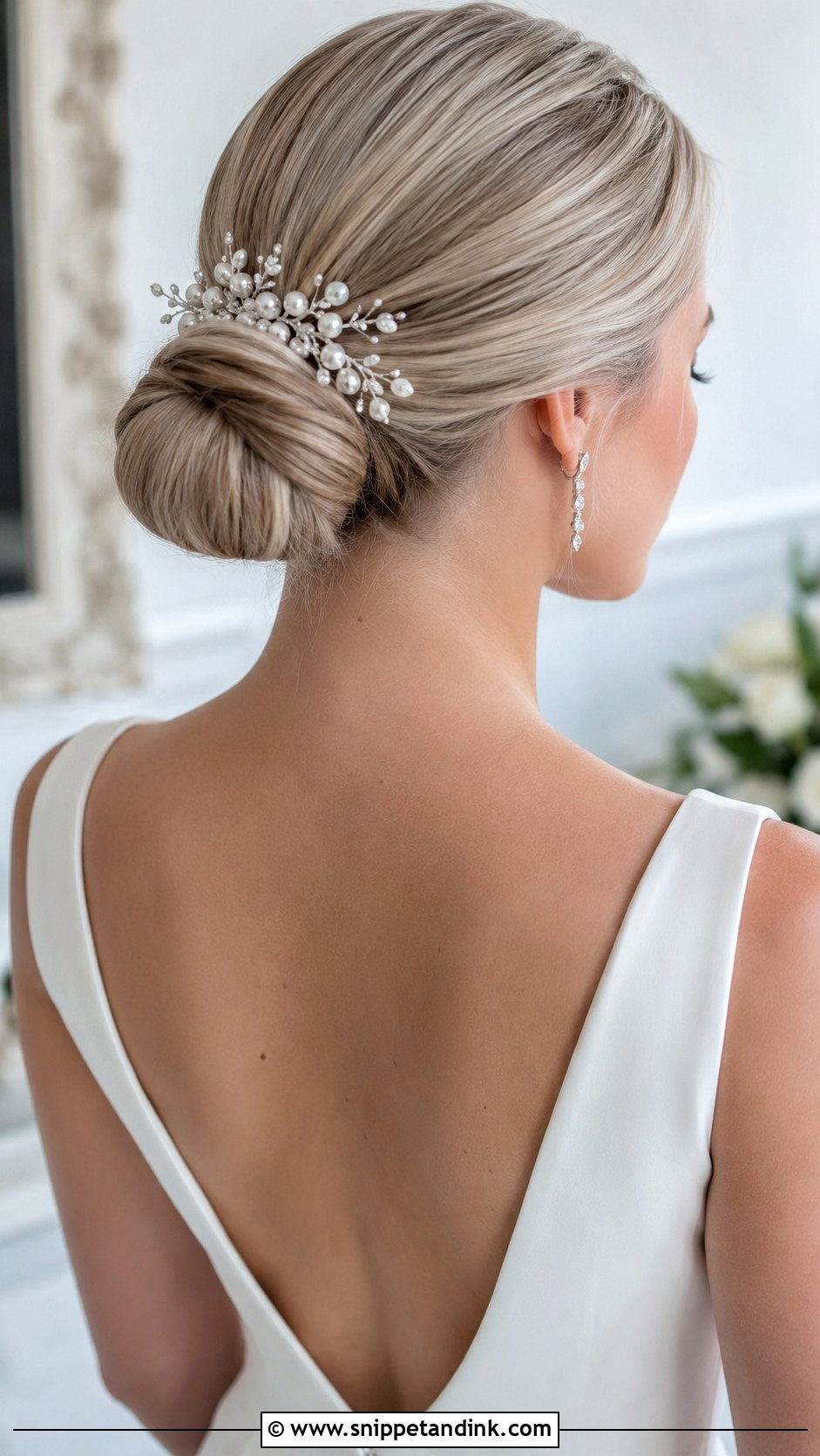 Silver Pearl Bridal Hair Comb - Snippet and Ink - 15 Pearl Bridal Hair Combs