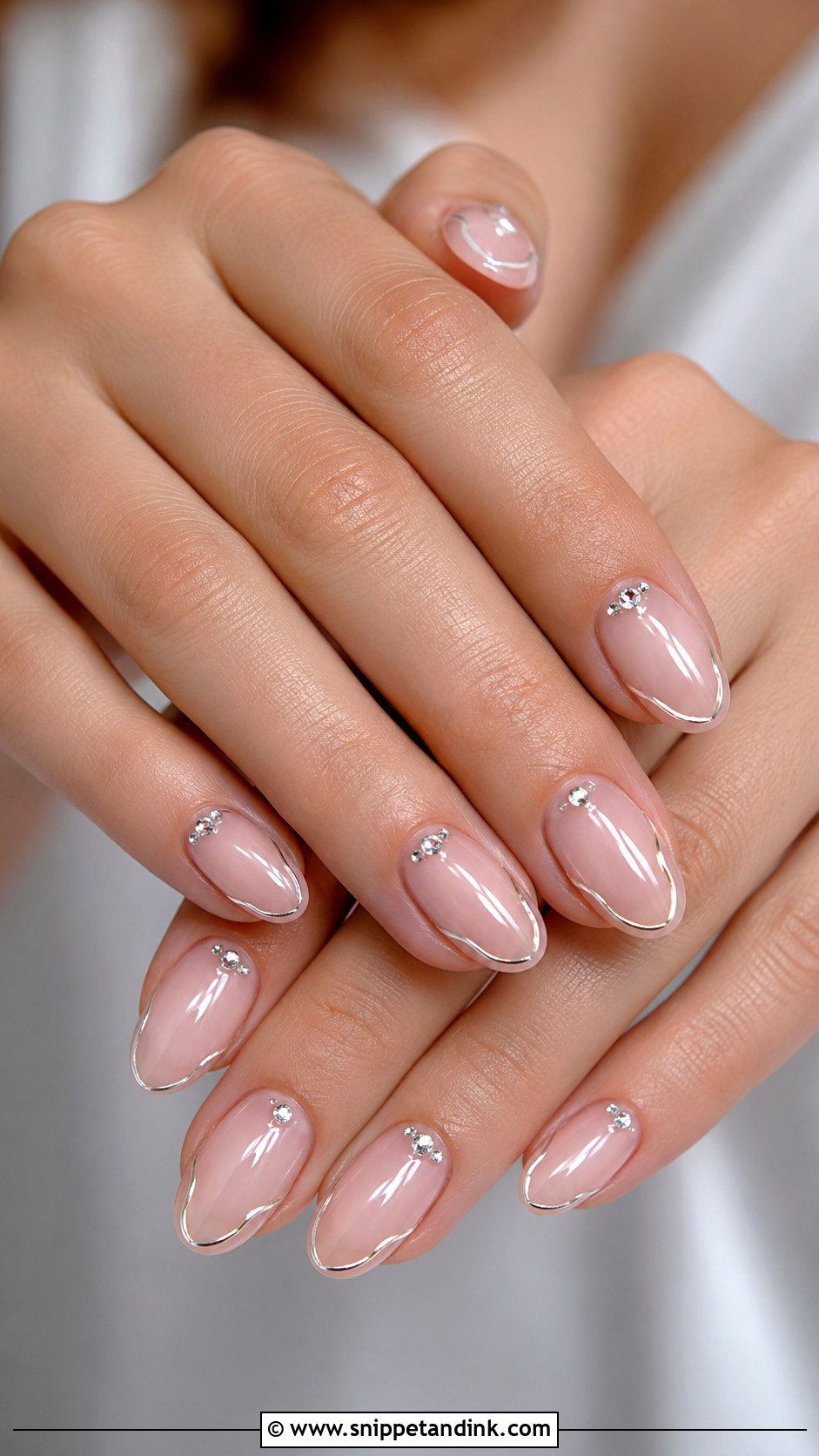 Silver Rhinestone Wedding Nails - Snippet and Ink - 20 Silver Wedding Nails