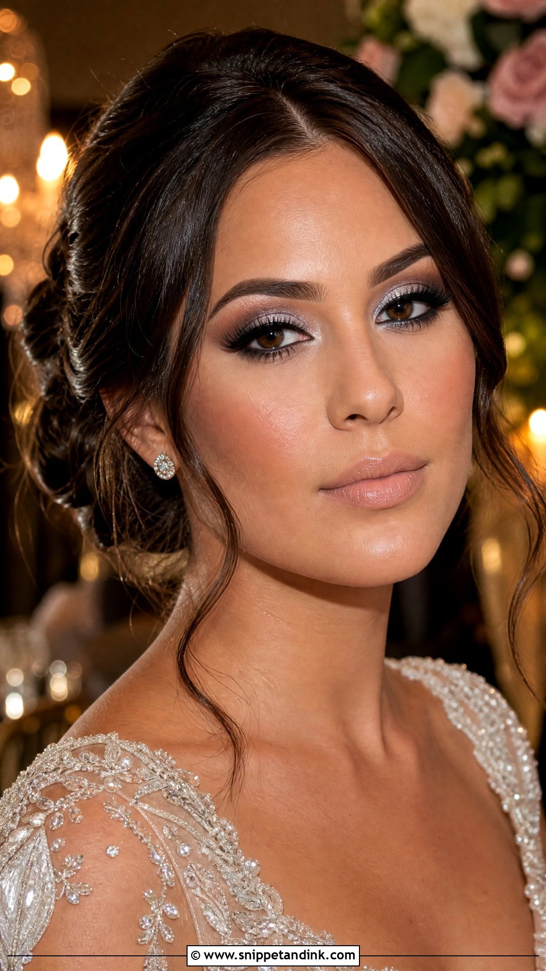 Silver Smokey Eye Bridal Makeup - Snippet and Ink - 20 Silver Bridal Makeup Ideas