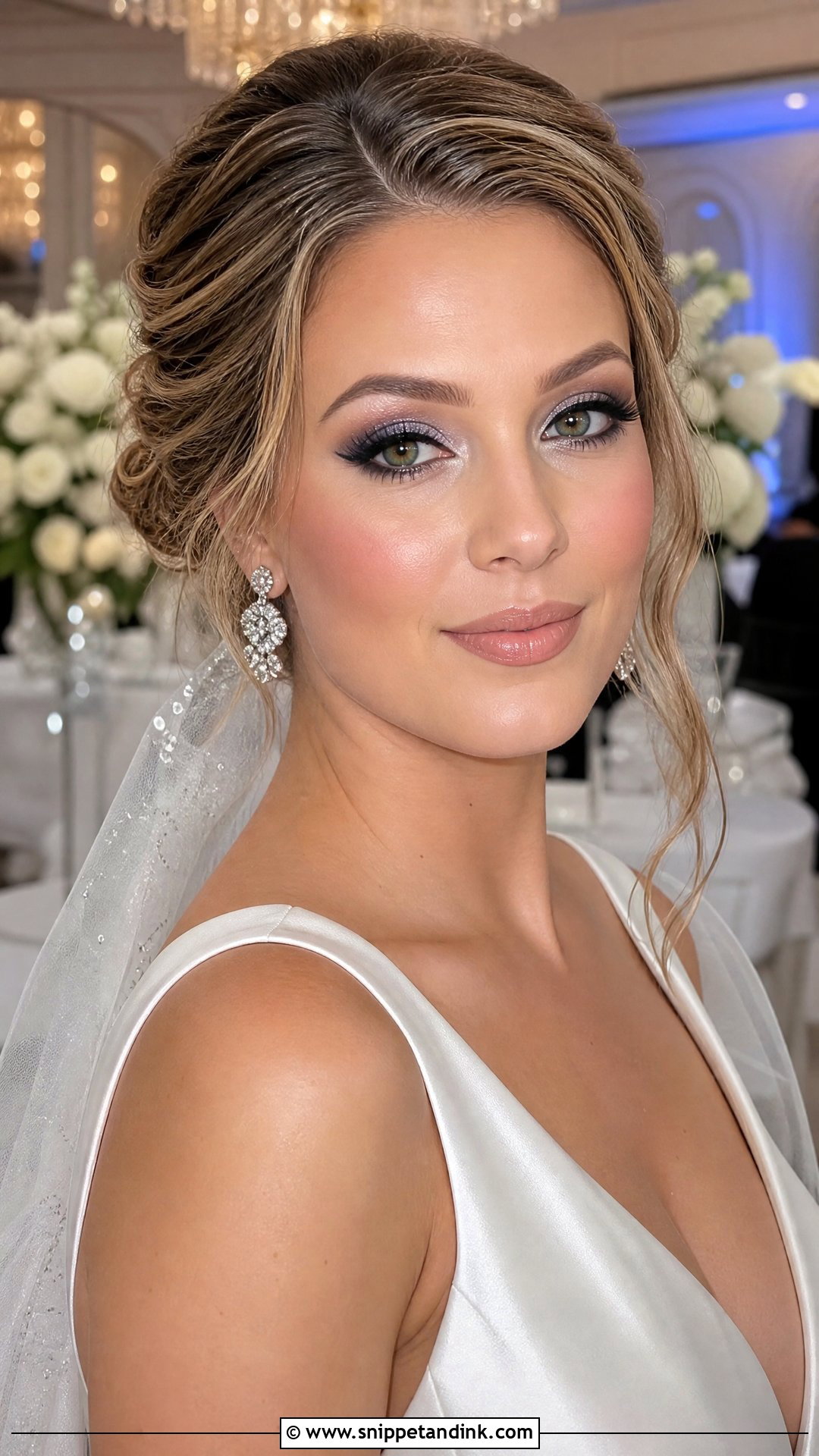 Silver Smokey Eye Bride Makeup - Snippet and Ink - 20 Smokey Eye Bride Ideas