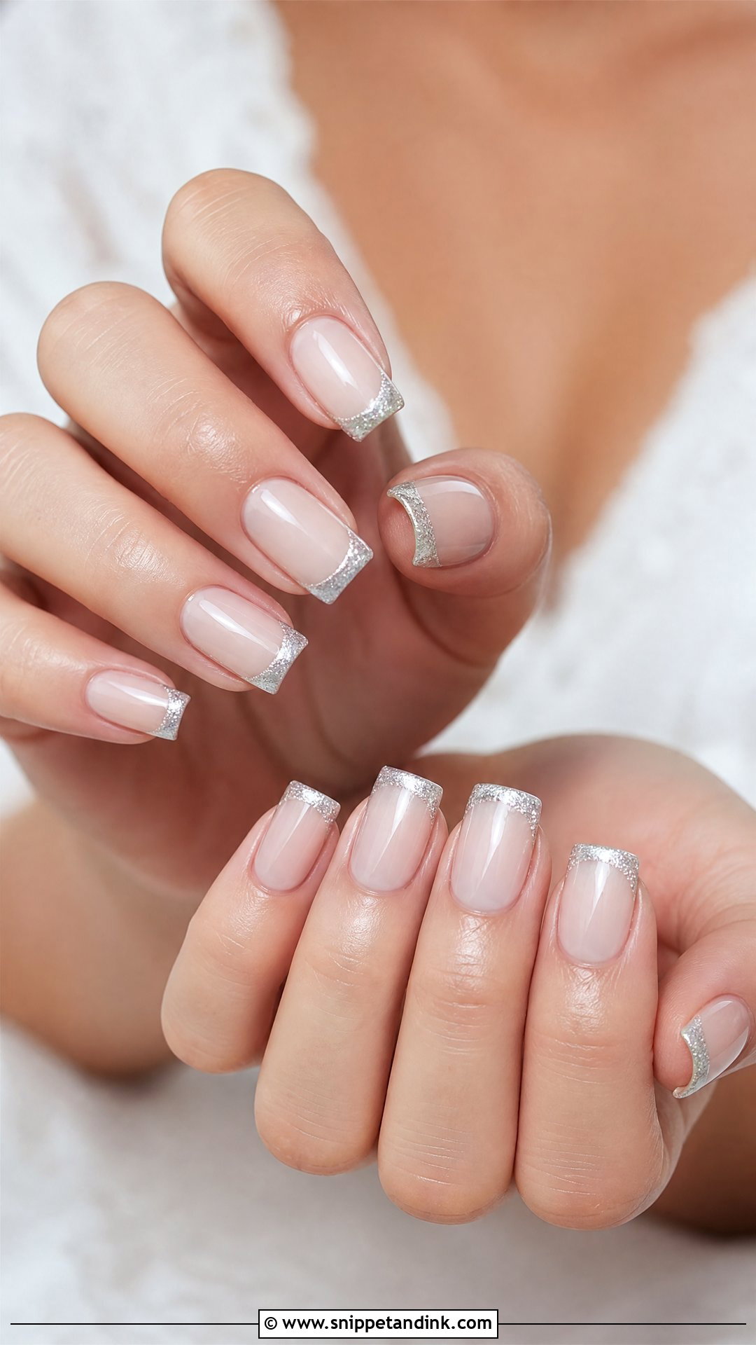 Silver Square Bridal Nails - Snippet and Ink - 25 Square Bridal Nails