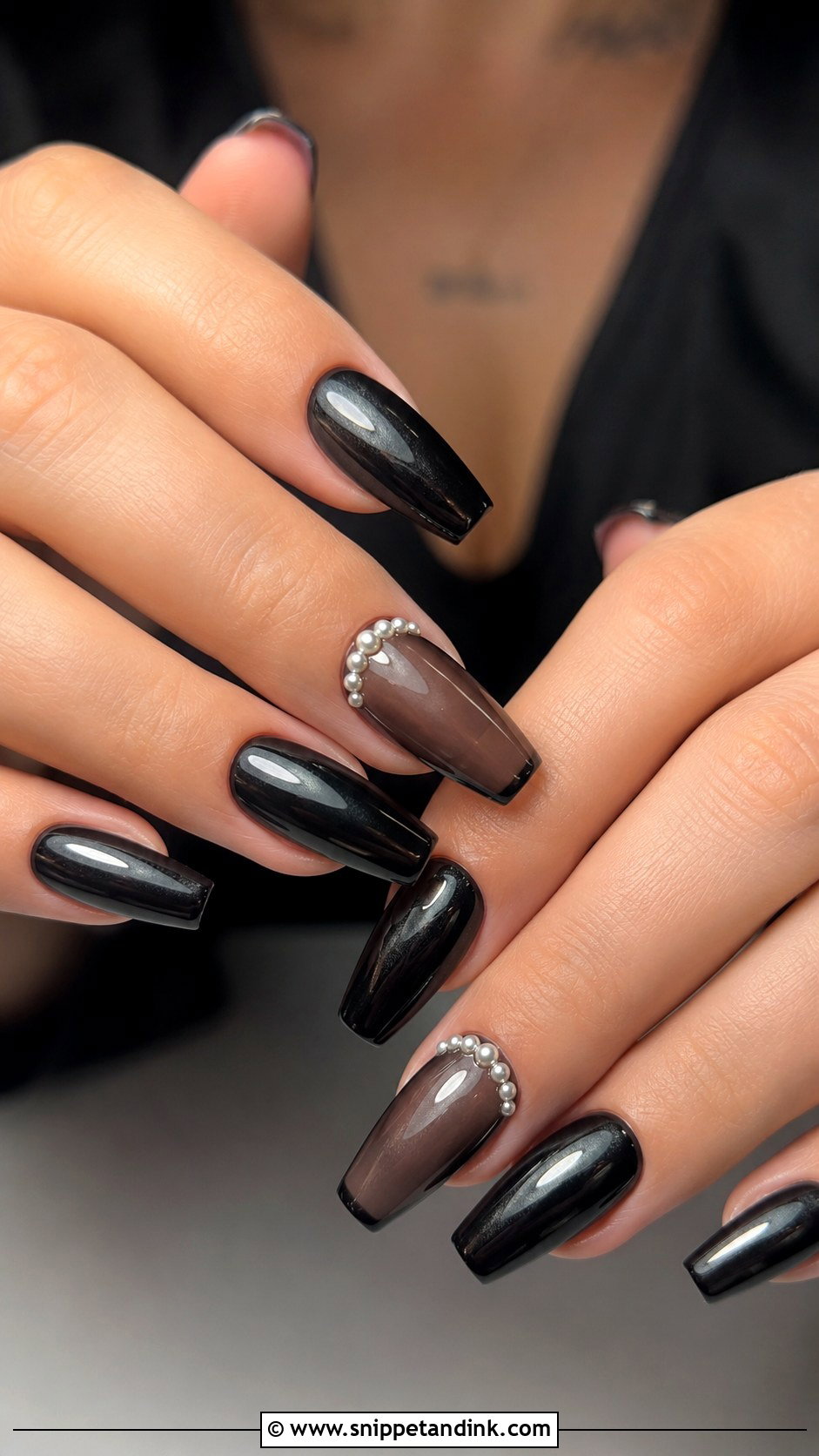 Silver Stud Alt Wedding Nails - Snippet and Ink - 20 Alt Wedding Nails