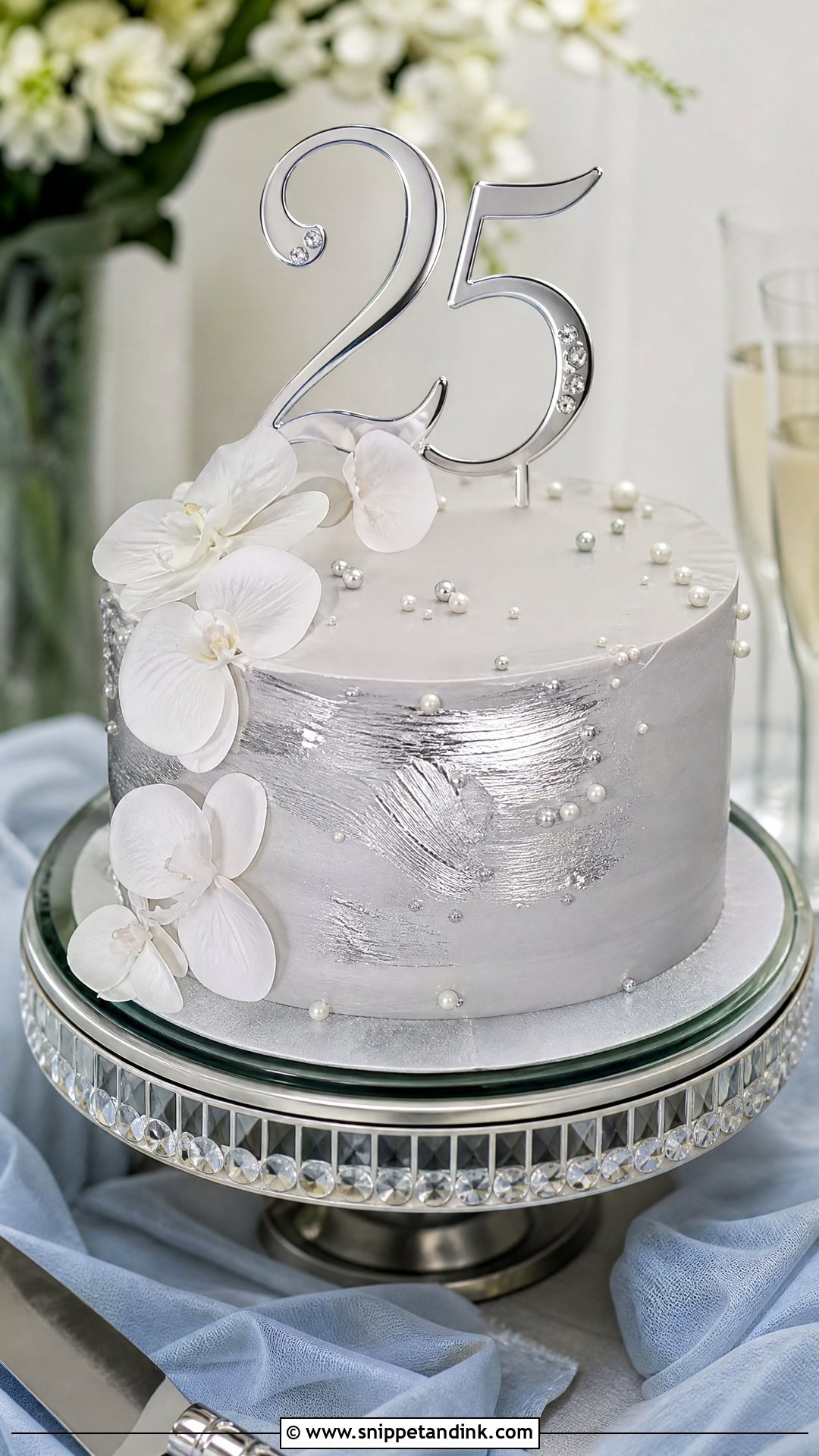 Silver Wedding Anniversary Cake - Snippet and Ink - 20 Wedding Anniversary Cake Ideas