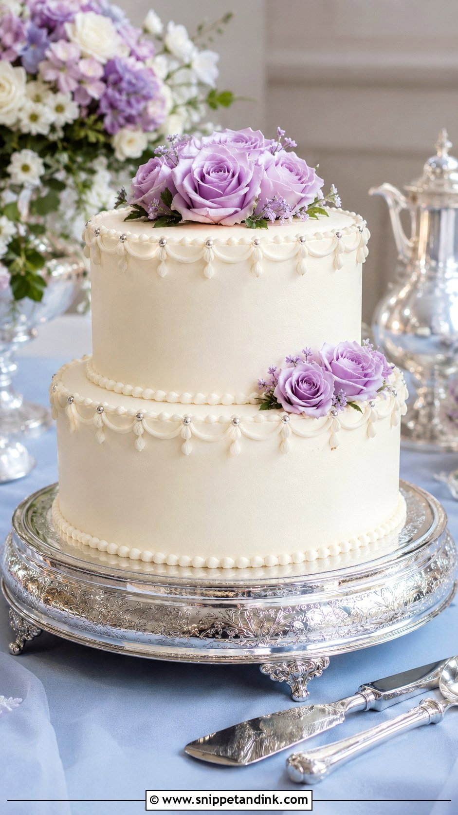Silver Wedding Cake Plate - Snippet and Ink - 20 Wedding Cake Plate Ideas