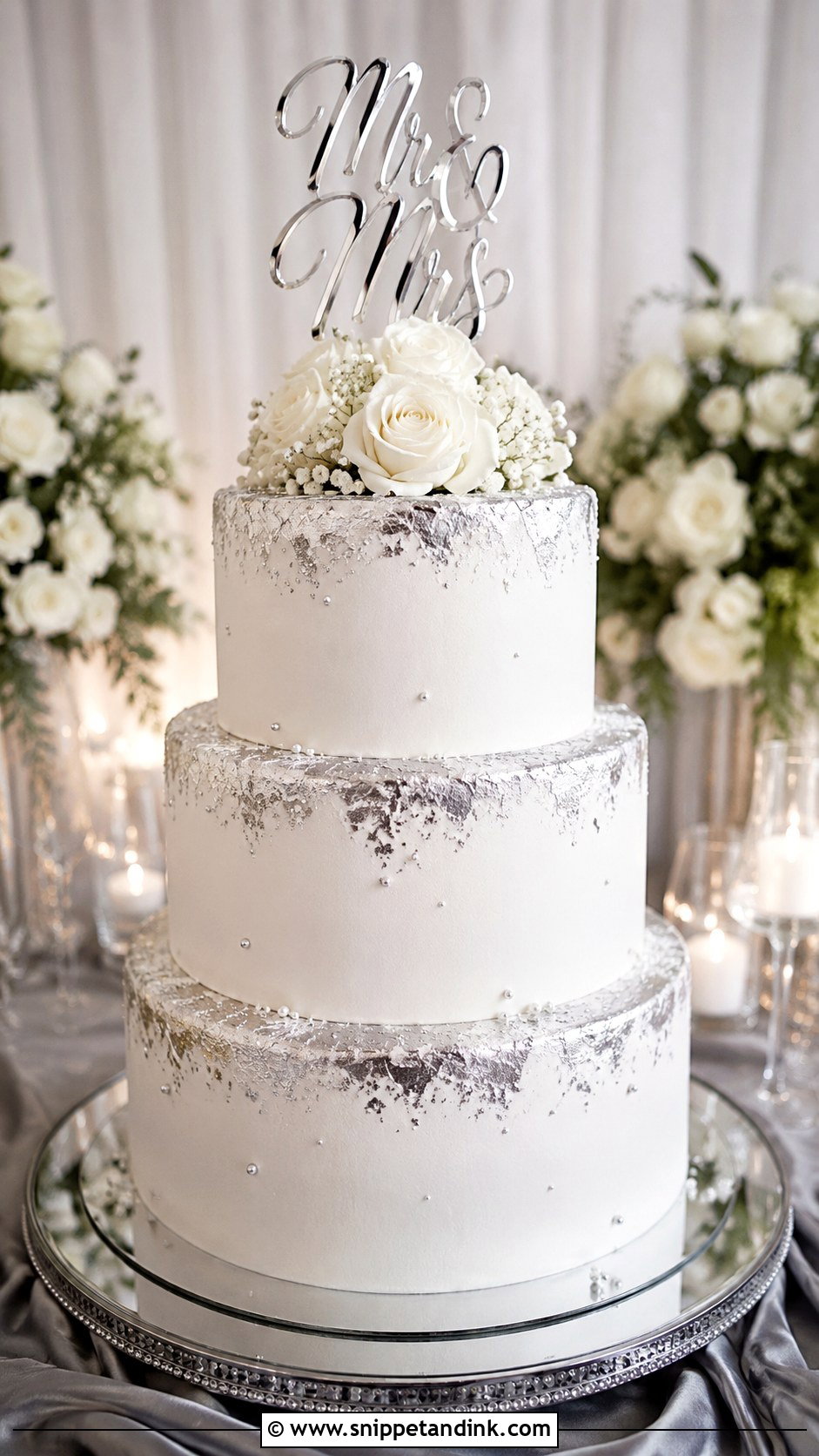 Silver Wedding Cake Top - Snippet and Ink - 25 Wedding Cake Tops