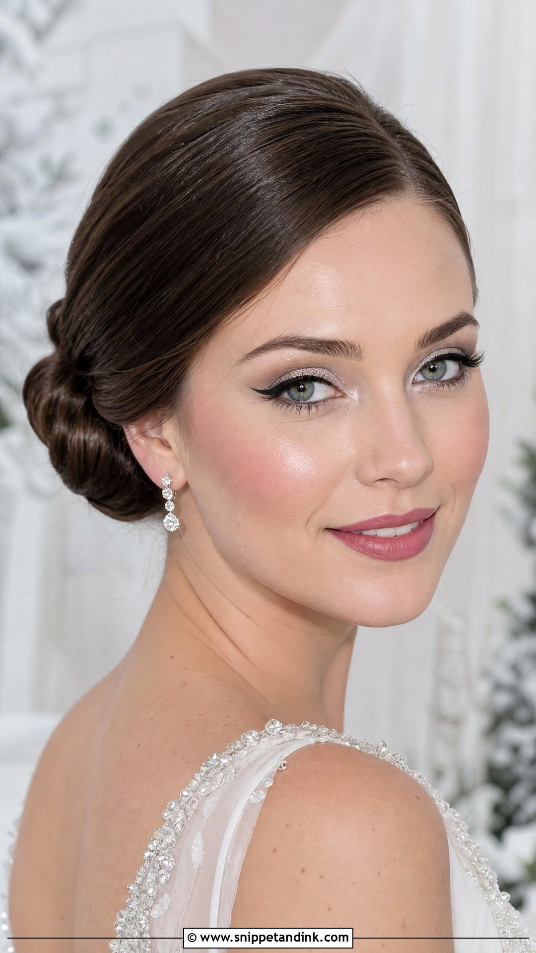 Silver Winged Eyeliner Wedding Makeup - Snippet and Ink - 20 Winged Eyeliner Wedding Makeup Ideas