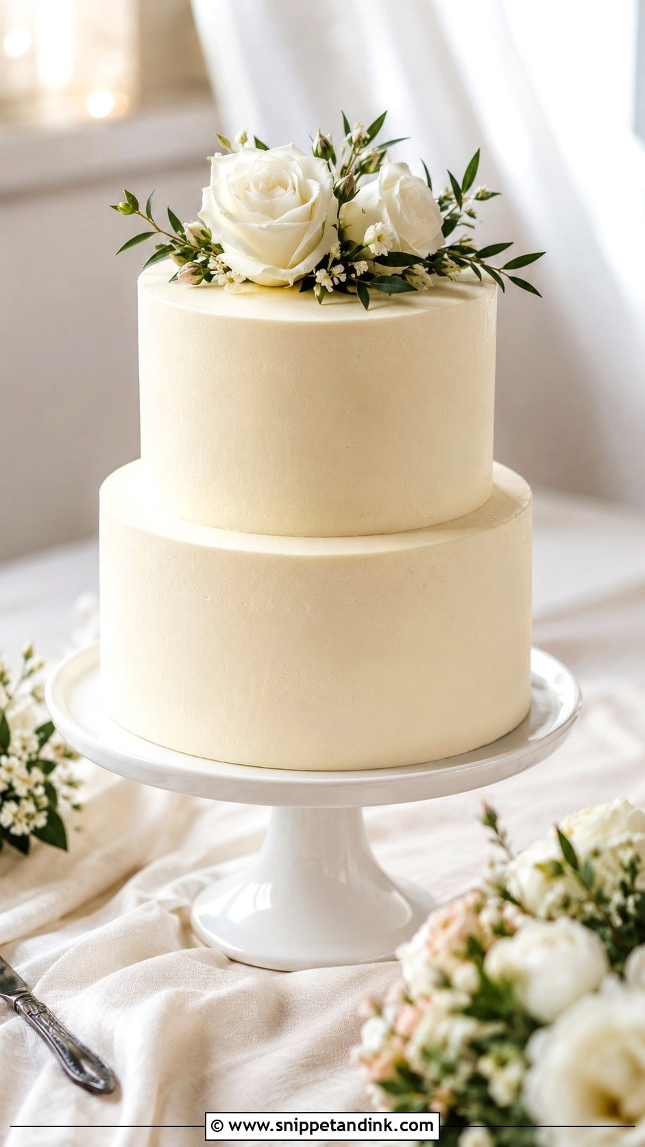 Simple 2 Layer Wedding Cake - Snippet and Ink - 20 2 Layer Wedding Cake Ideas