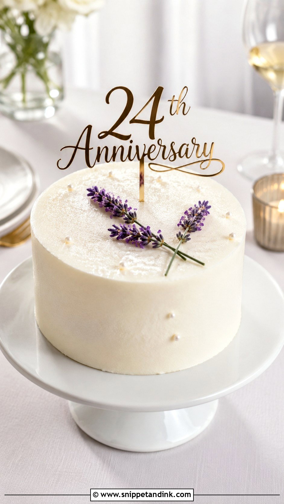 Simple 24th Anniversary Cake - Snippet and Ink - 20 24th Anniversary Cake Ideas