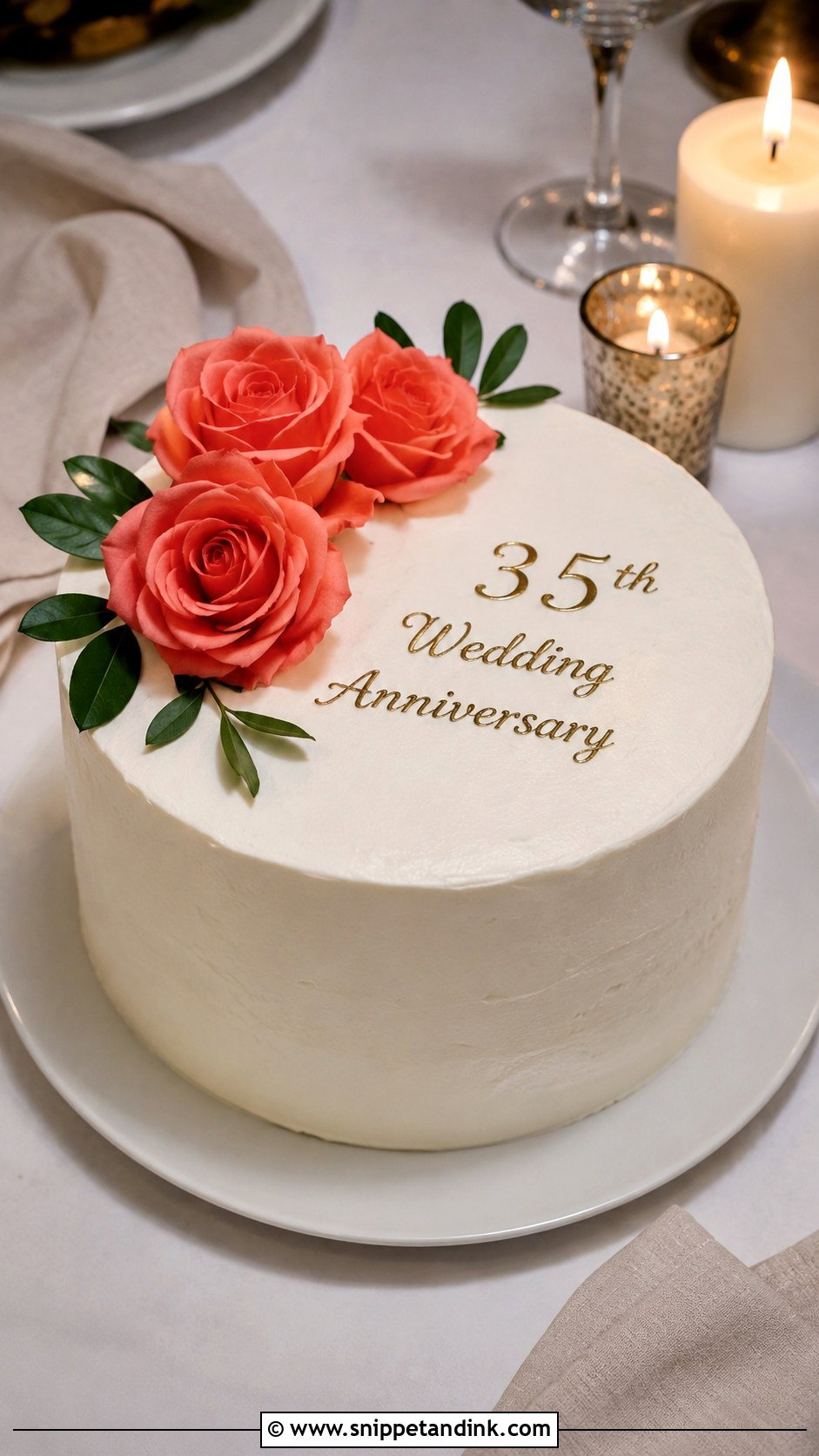 Simple 35th Wedding Anniversary Cake - Snippet and Ink - 20 35th Wedding Anniversary Cake Ideas
