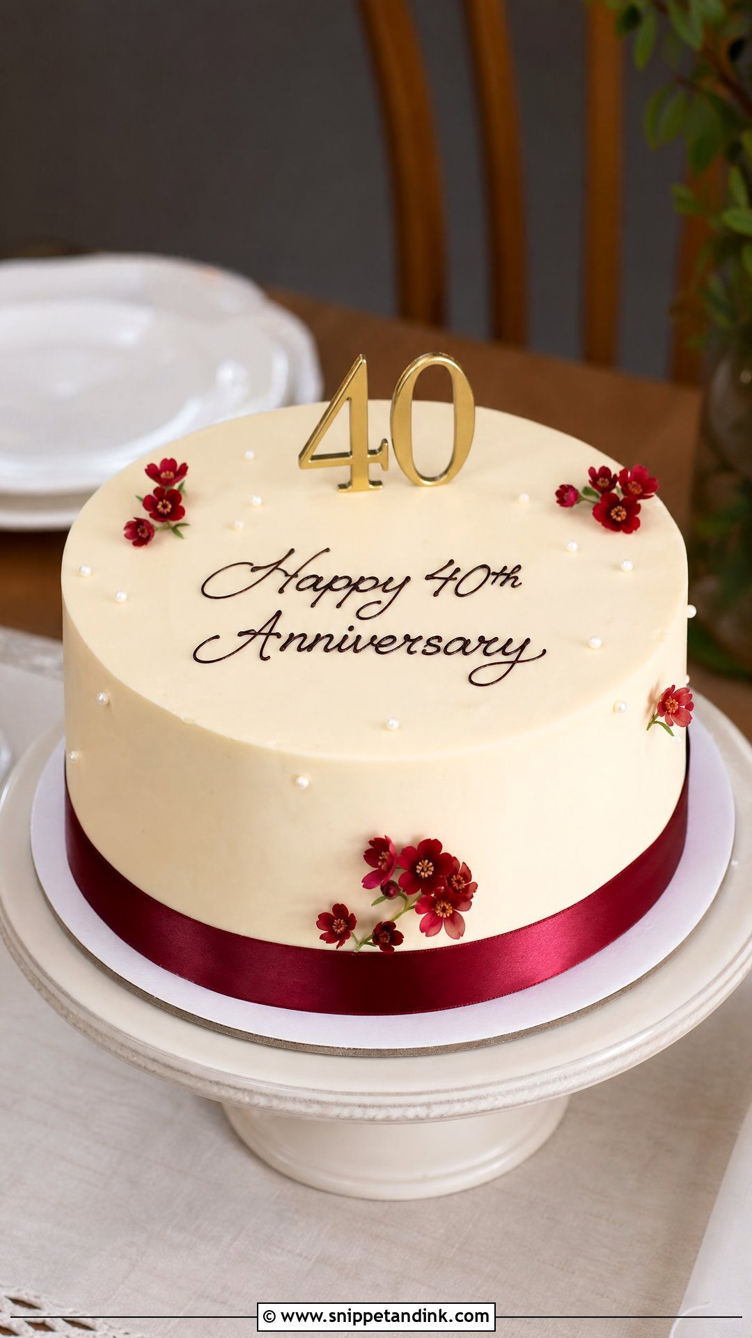 Simple 40th Anniversary Cake - Snippet and Ink - 25 40th Wedding Anniversary Cake Ideas