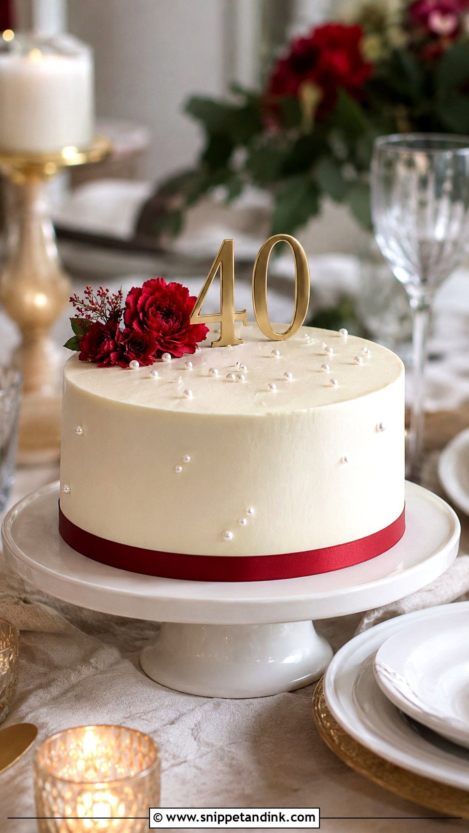 Simple 40th Anniversary Cake - Snippet and Ink - 20 40th Anniversary Cake for Parents