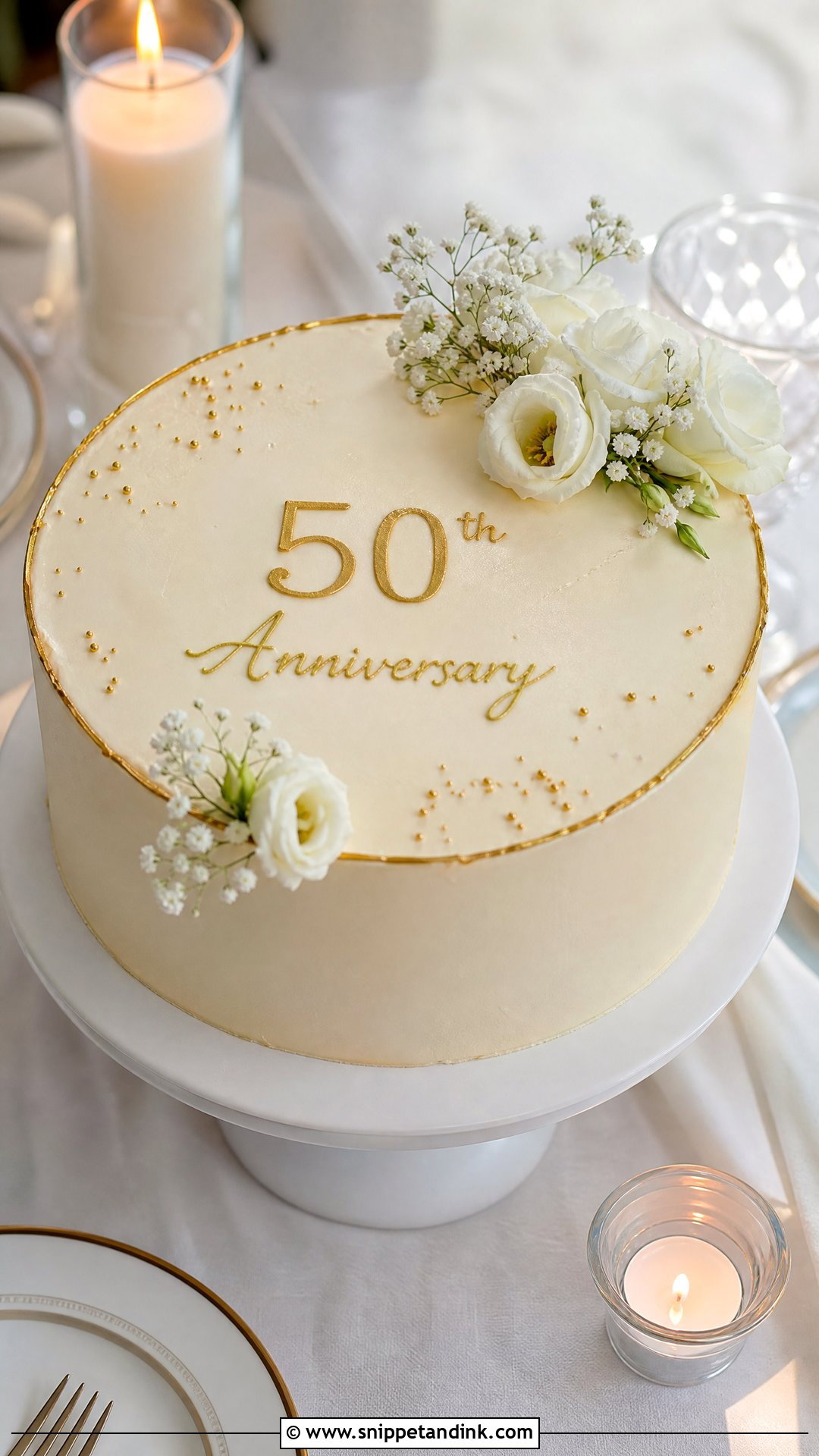 Simple 50th Anniversary Cake - Snippet and Ink - 30 50th Anniversary Cakes