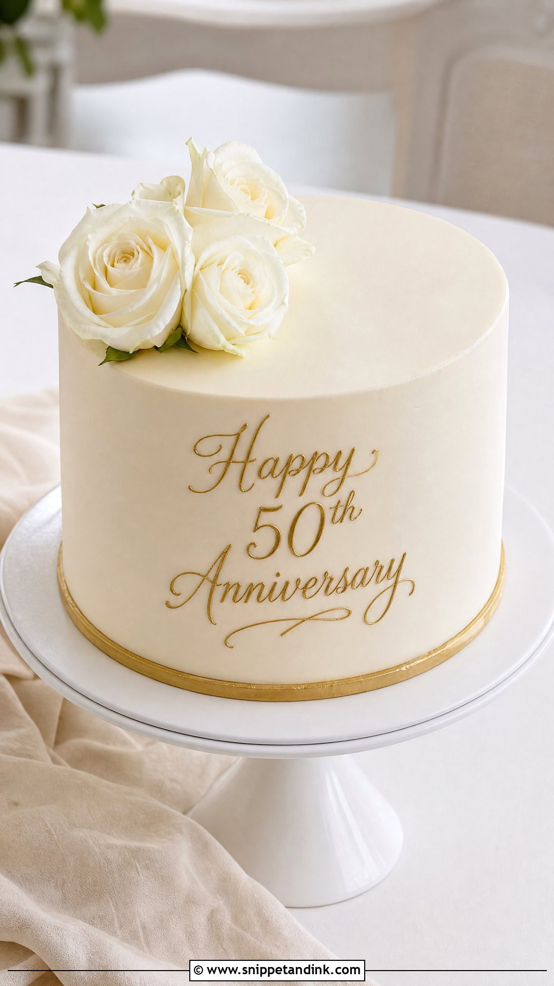 Simple 50th Anniversary Cake - Snippet and Ink - 25 50th Wedding Anniversary Cakes