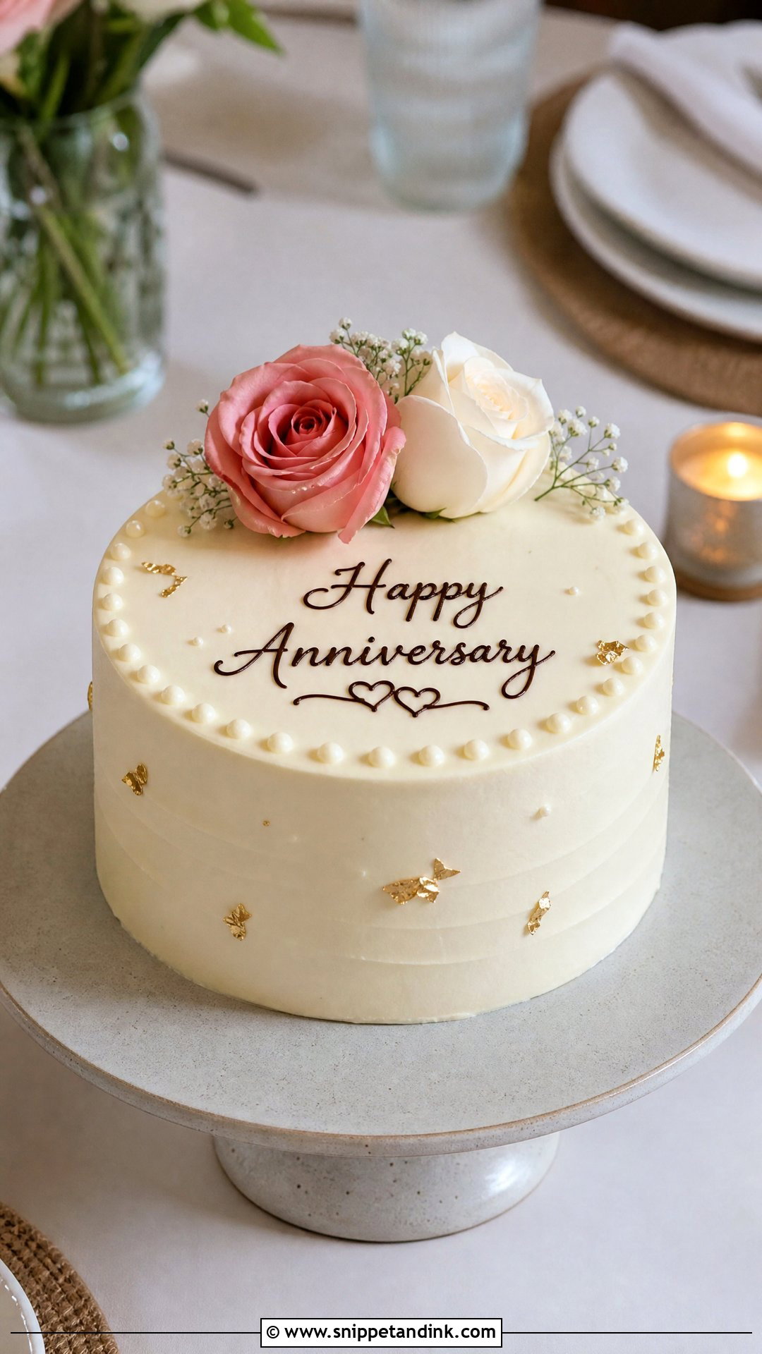 Simple Anniversary Cake for Parents - Snippet and Ink - 30 Anniversary Cake for Parents