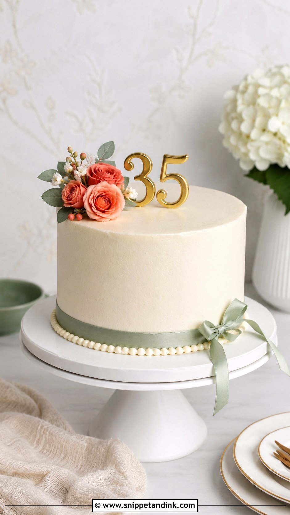 Simple Anniversary Cake - Snippet and Ink - 20 35th Anniversary Cake Ideas