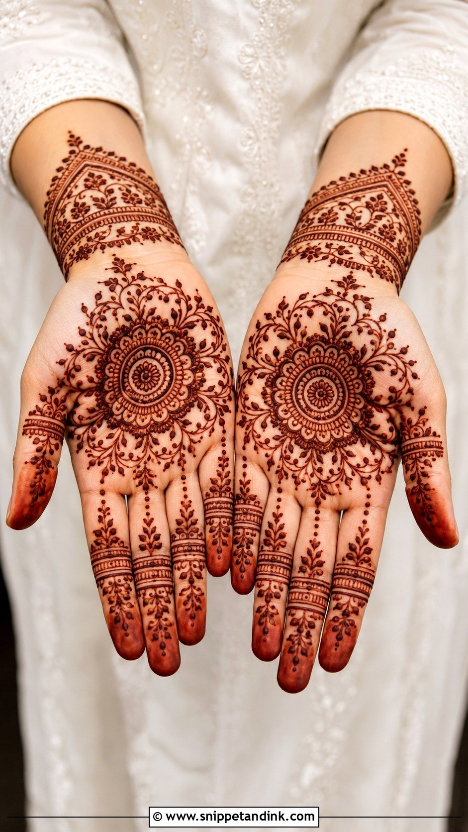 Simple Arabic Bracelet Front Hand Mehndi Design - Snippet and Ink - 35 Simple Arabic Front Hand Mehndi Designs