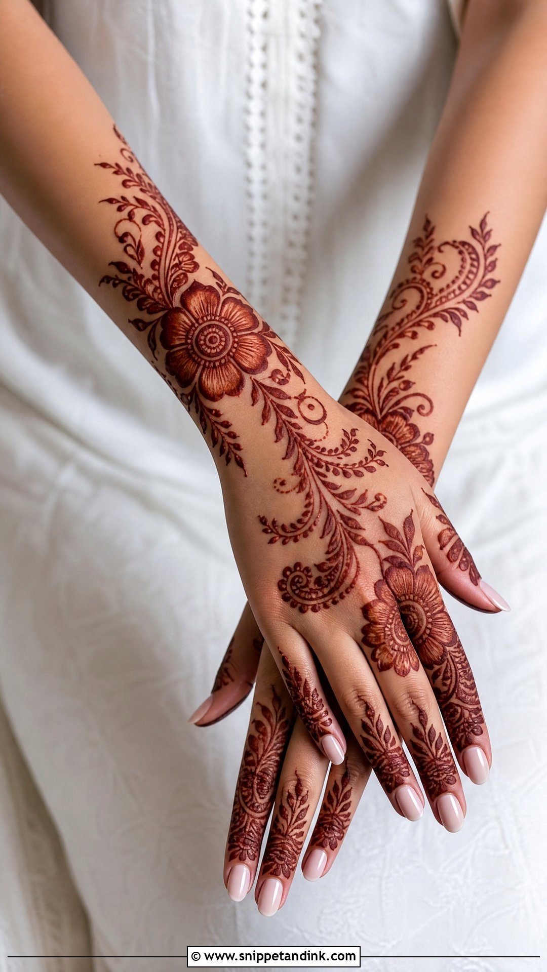 Simple Arabic Bridal Mehndi Design - Snippet and Ink - 20 Easy Bridal Mehndi Designs