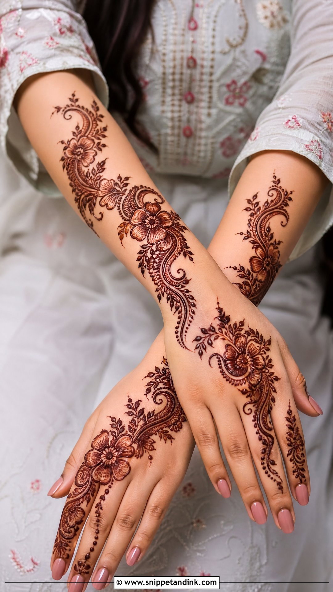 Simple Arabic Bridal Mehndi Design - Snippet and Ink - 20 Simple Easy Bridal Mehndi Designs