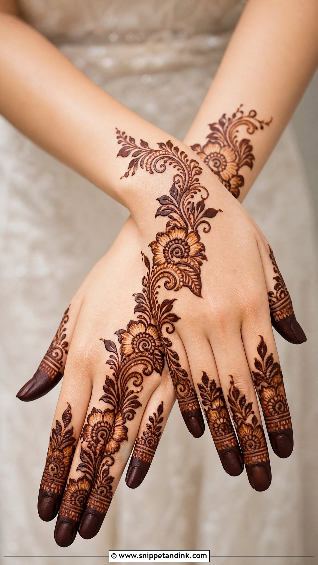 Simple Arabic Bridal Mehndi Design - Snippet and Ink - 30 Simple Bridal Mehndi Designs