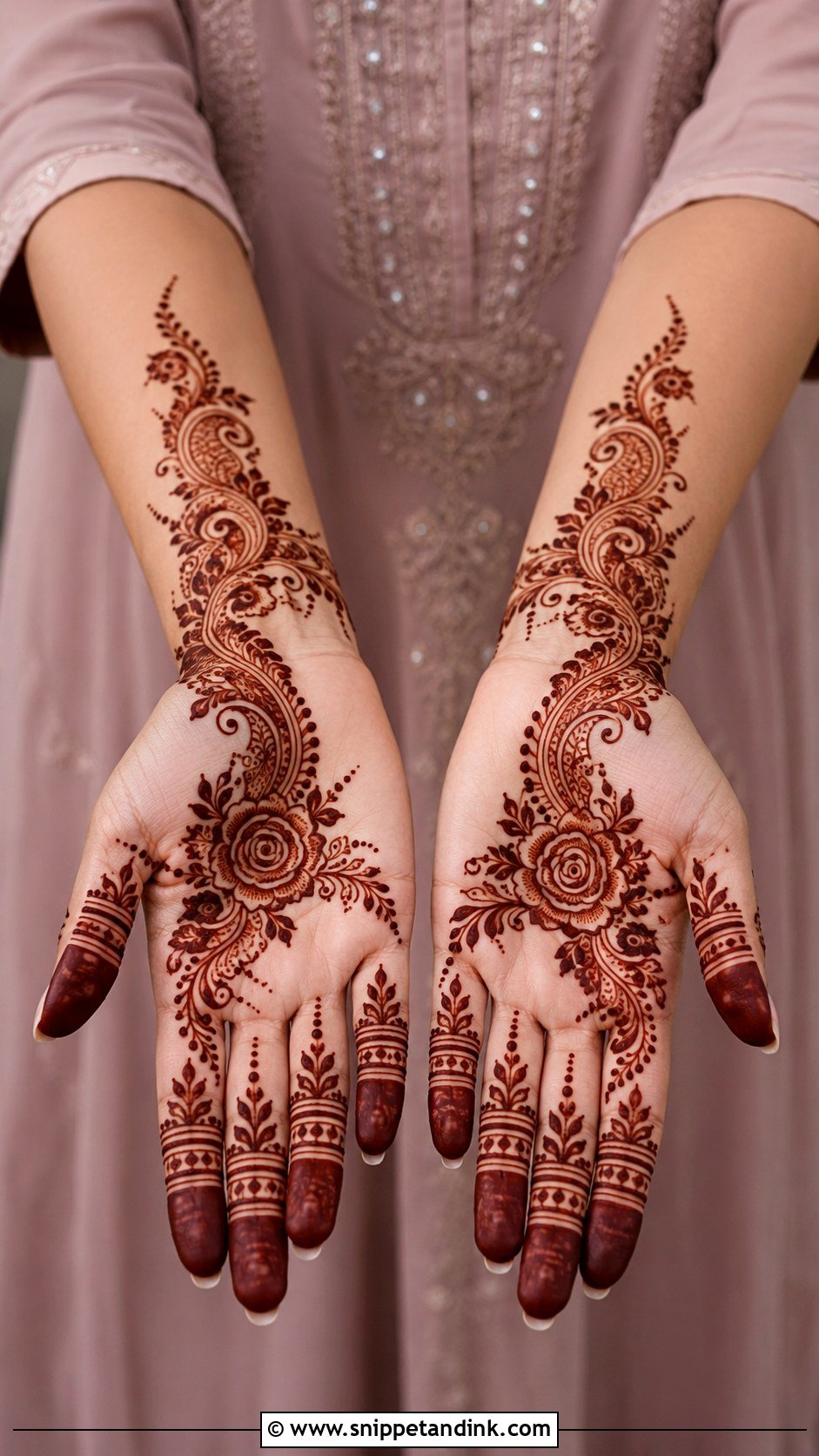 Simple Arabic Engagement Front Hand Mehndi Design - Snippet and Ink - 35 Simple Arabic Front Hand Mehndi Designs